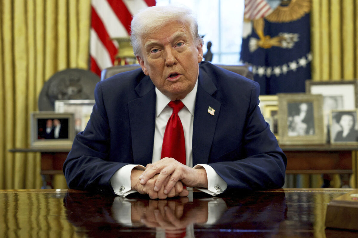 President Donald Trump speaks to reporters in the Oval Office at the White House in Washington, Wednesday, March 26, 2025. (Pool via AP) President Donald Trump speaks to reporters in the Oval Office at the White House in Washington, Wednesday, March 26, 2025. (Pool via AP)