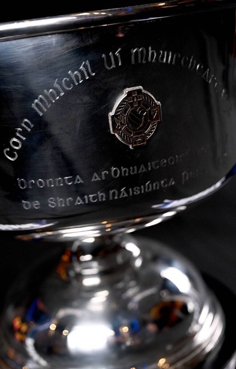 A close-up view of the new Corn Mhíchíl Uí Mhuircheartaigh, unveiled in partnership with Allianz and the GAA at Croke Park in Dublin. Photo: Seb Daly/Sportsfile A close-up view of the new Corn Mhíchíl Uí Mhuircheartaigh, unveiled in partnership with Allianz and the GAA at Croke Park in Dublin. Photo: Seb Daly/Sportsfile