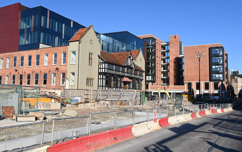 Public realm upgrades at South Main St, Cork, in front of the former Beamish & Crawford Brewery Counting House. Picture: Larry Cummins Public realm upgrades at South Main St, Cork, in front of the former Beamish & Crawford Brewery Counting House. Picture: Larry Cummins