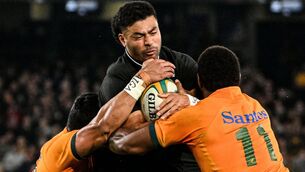 <p>BIG CHALLENGE: New Zealand's Richie Mounga could face the Lions in Japan. Pic: AFP/Getty</p>
