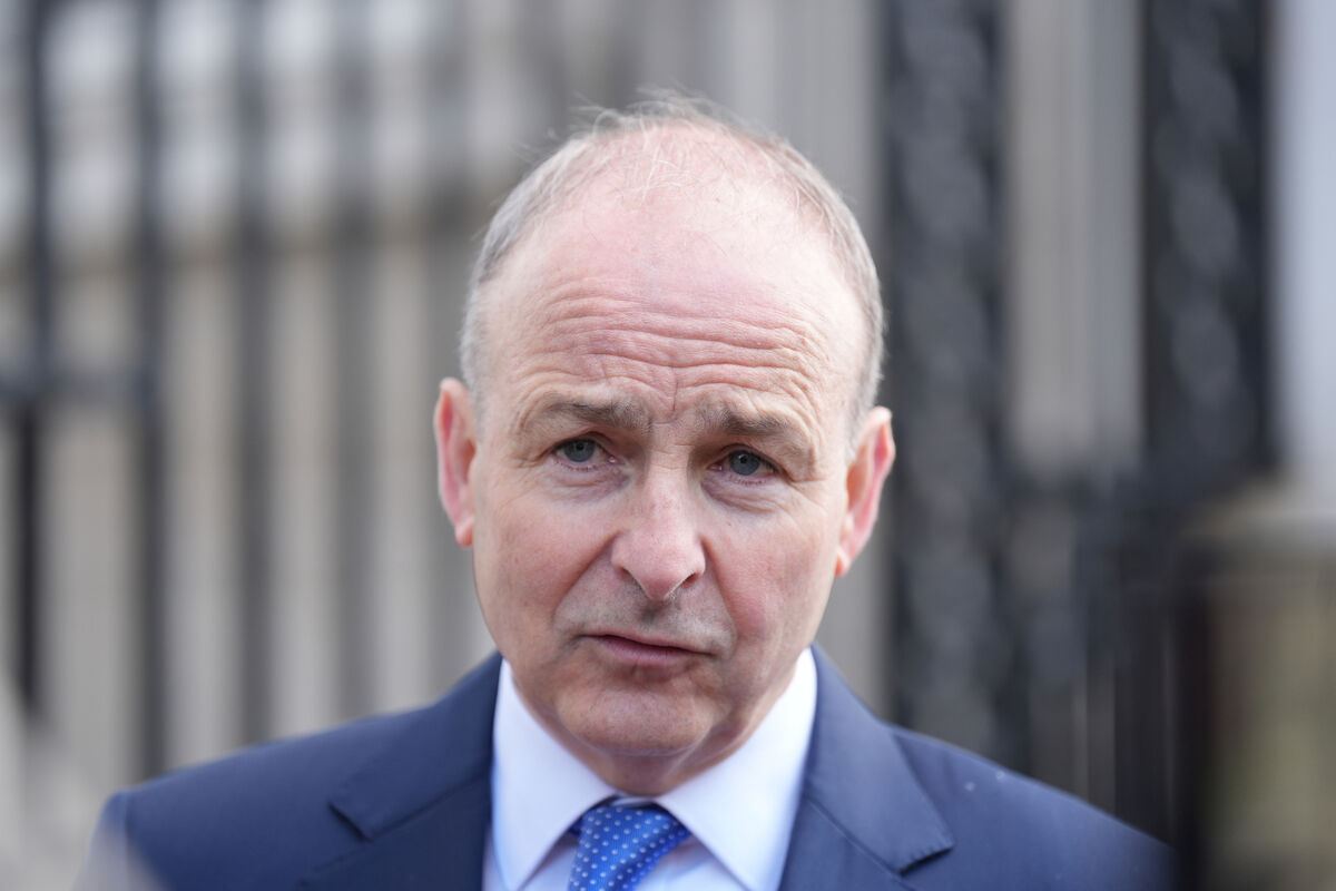 Taoiseach Micheal Martin speaks to the media as he arrives for a Cabinet meeting at Government Buildings in Dublin. Picture date: Tuesday April 1, 2025. Taoiseach Micheal Martin speaks to the media as he arrives for a Cabinet meeting at Government Buildings in Dublin. Picture date: Tuesday April 1, 2025.